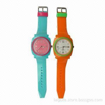 2012 Fashionable Beach Square Plastic Watches, Customized Colors and Logos Welcomed